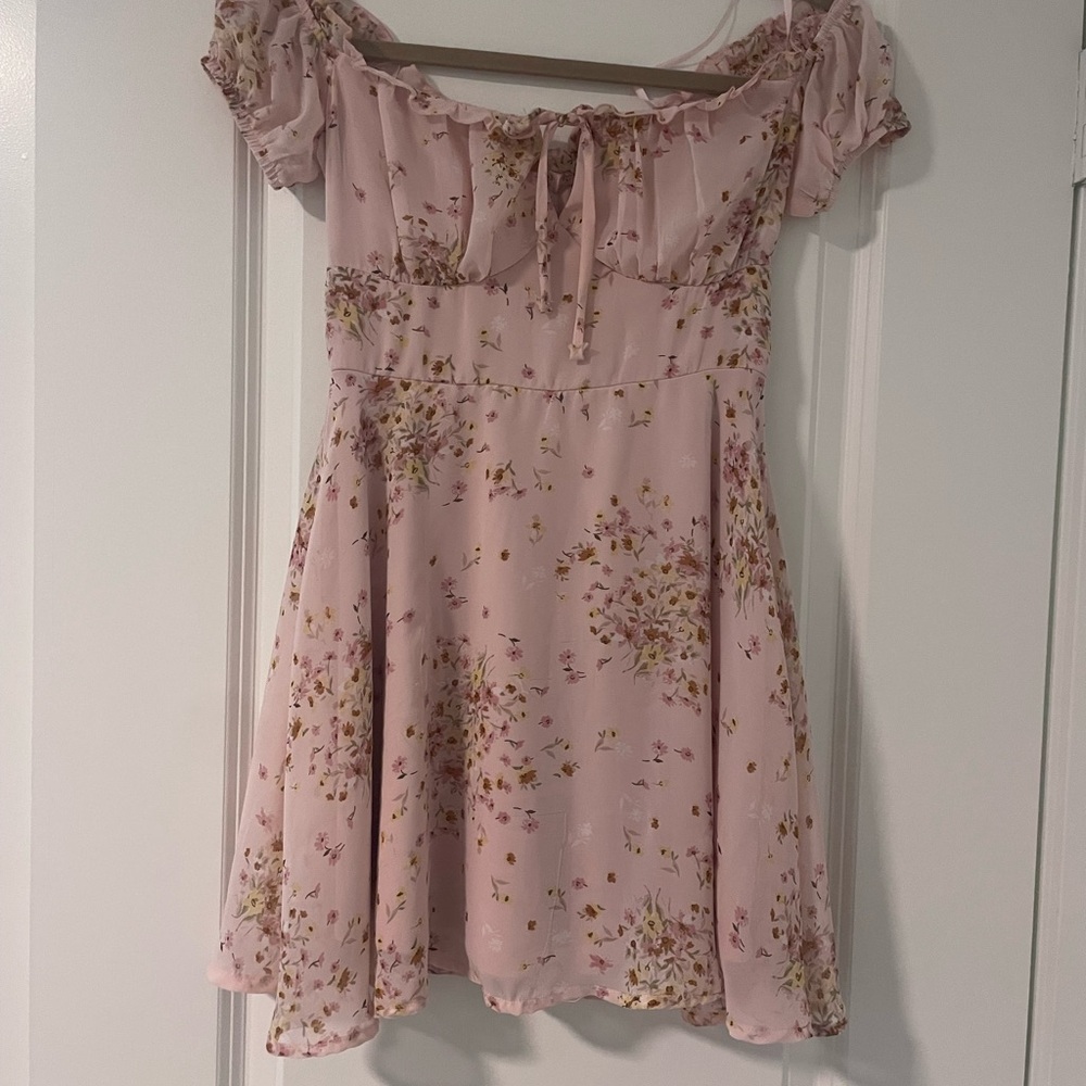 Windsor Pink Floral Off-Shoulder Dress